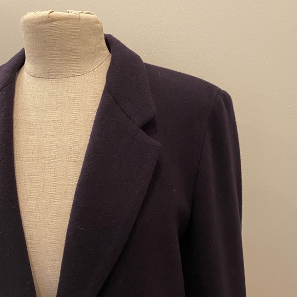 Sag Harbor Womens Navy Wool Blazer / Shoulder Pads / Vintage / Size 12 - Picture 3 of 14